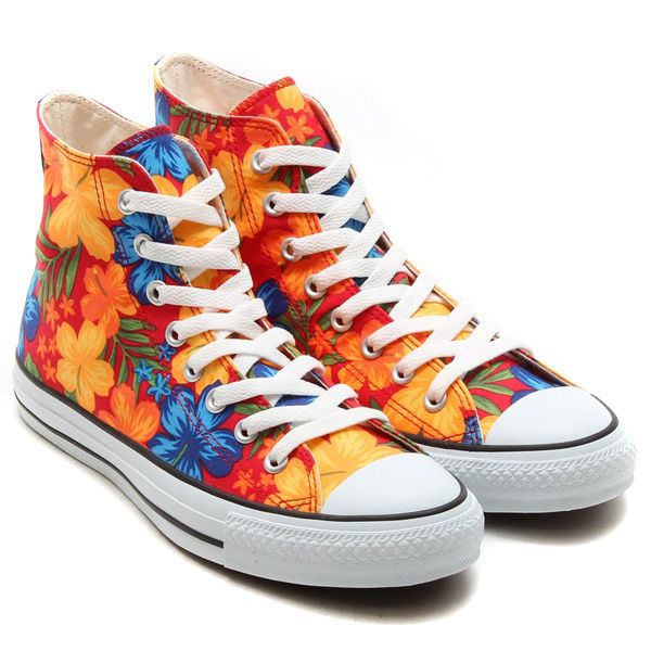 converse à fleurs